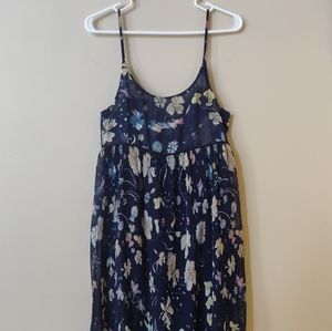 🌠2/$35🌠 Korean Style Dark Blue Maxi Floral Dress